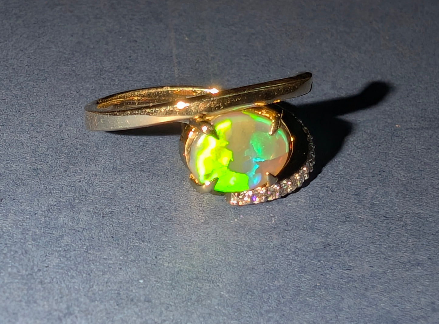 A Stunning Lightning Ridge Opal Ring.