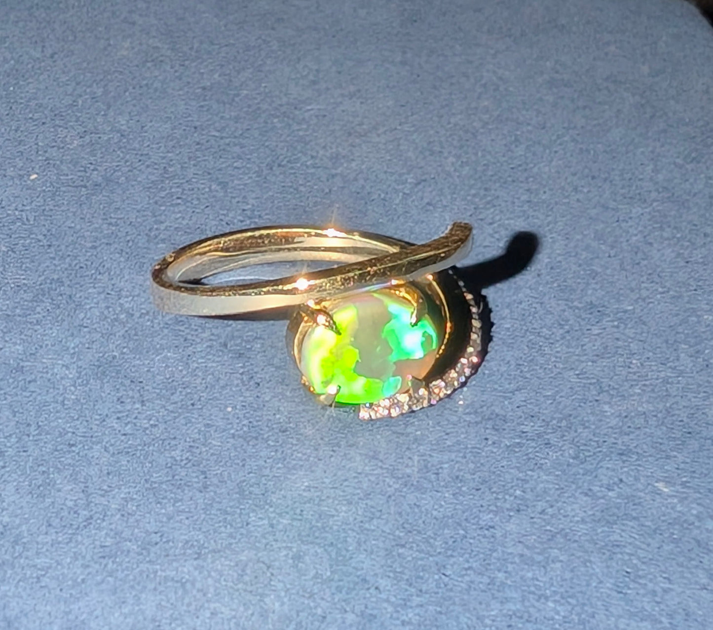 A Stunning Lightning Ridge Opal Ring.
