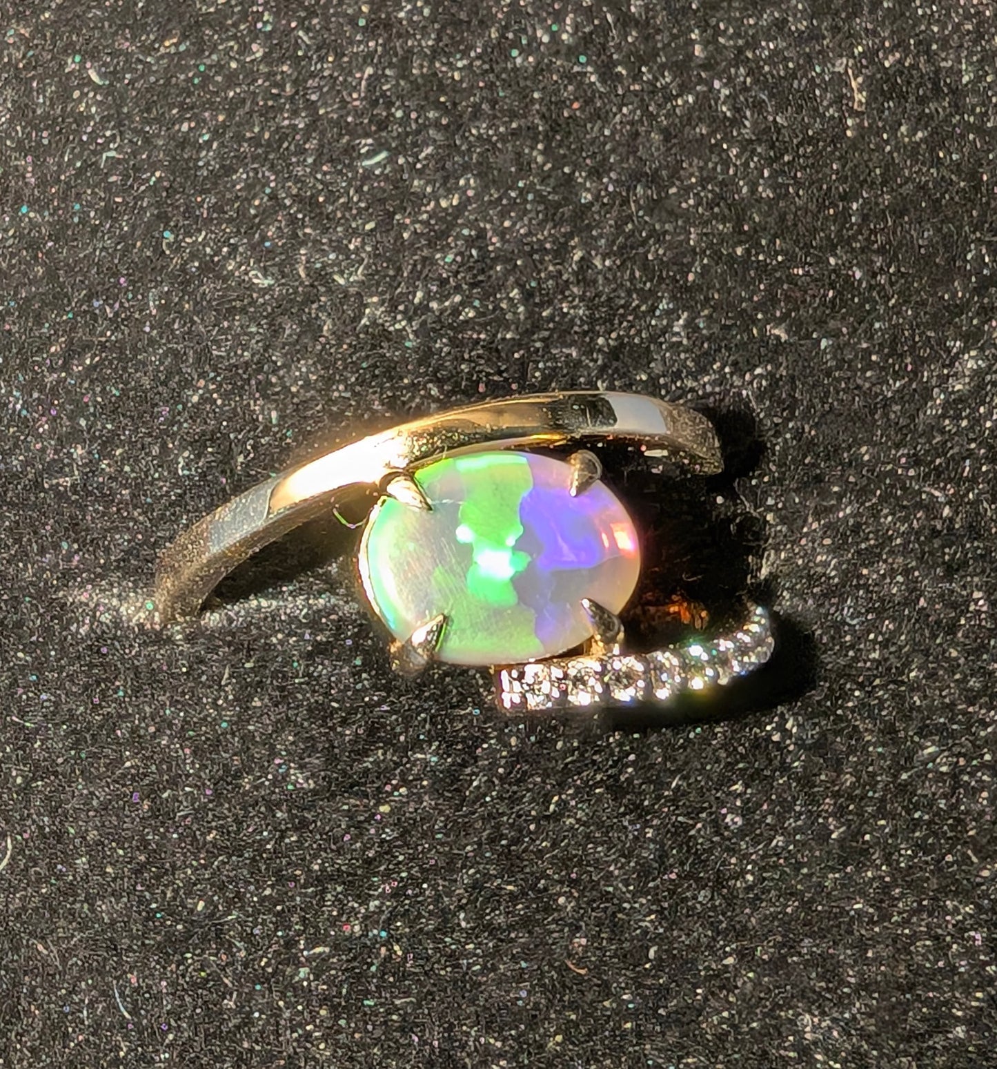 A Stunning Lightning Ridge Opal Ring.